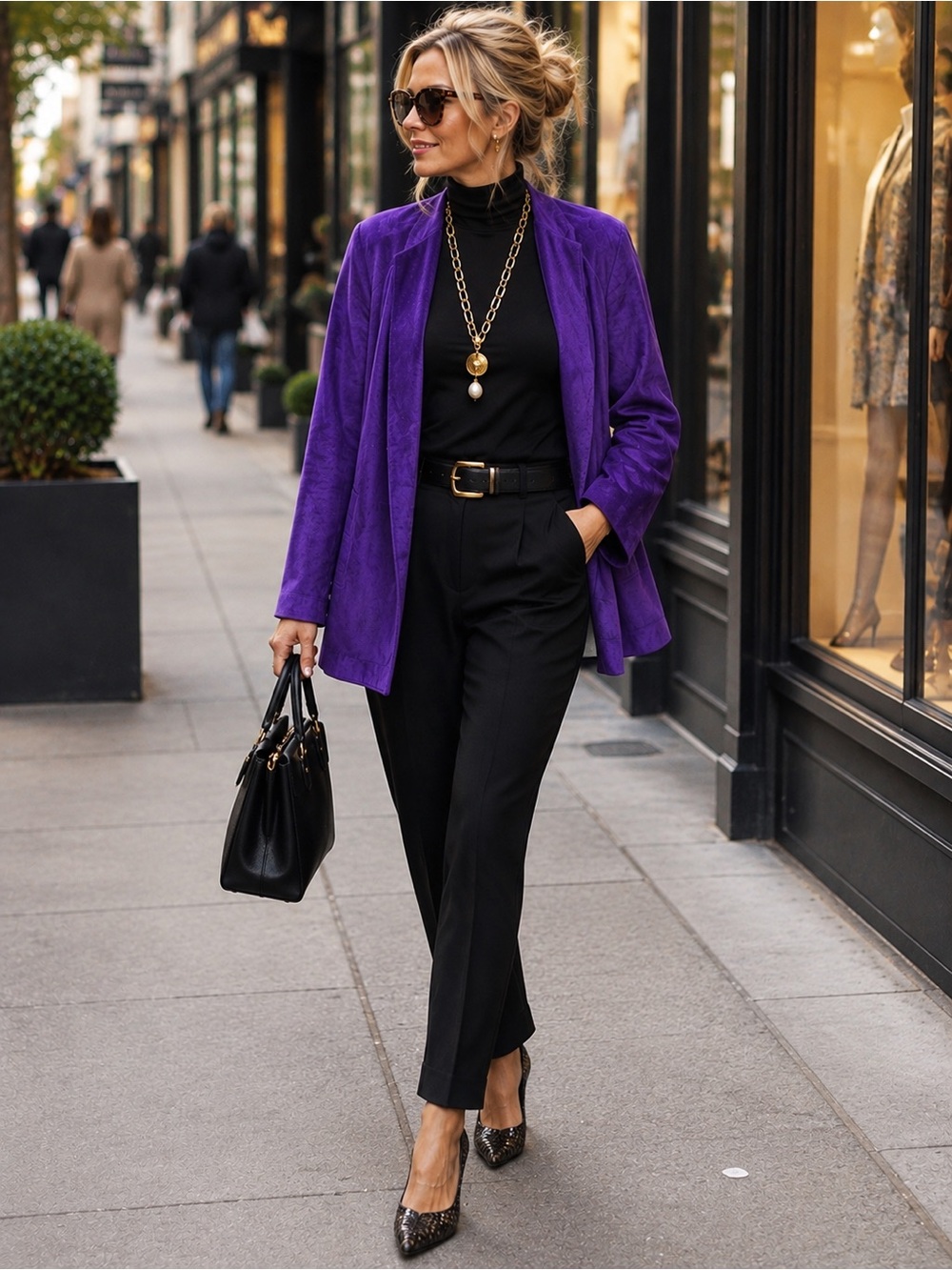 Danier Deep Dark Violet Plum Suede Open-Front Women's Jacket